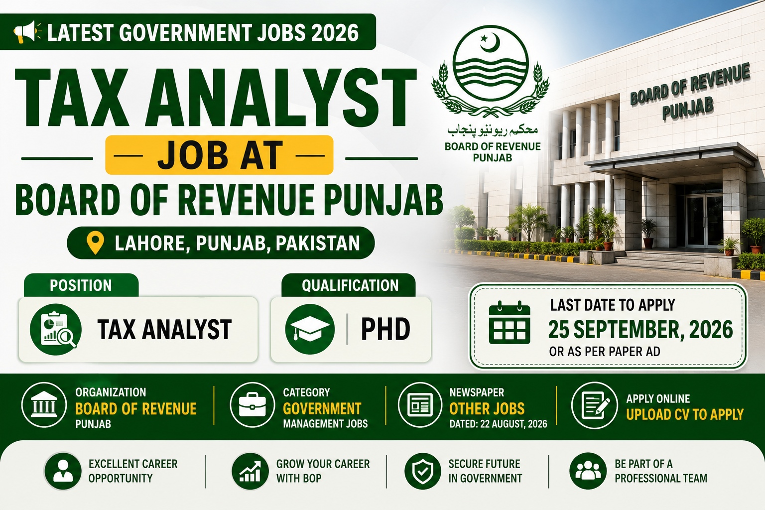 Board of Revenue Punjab Jobs