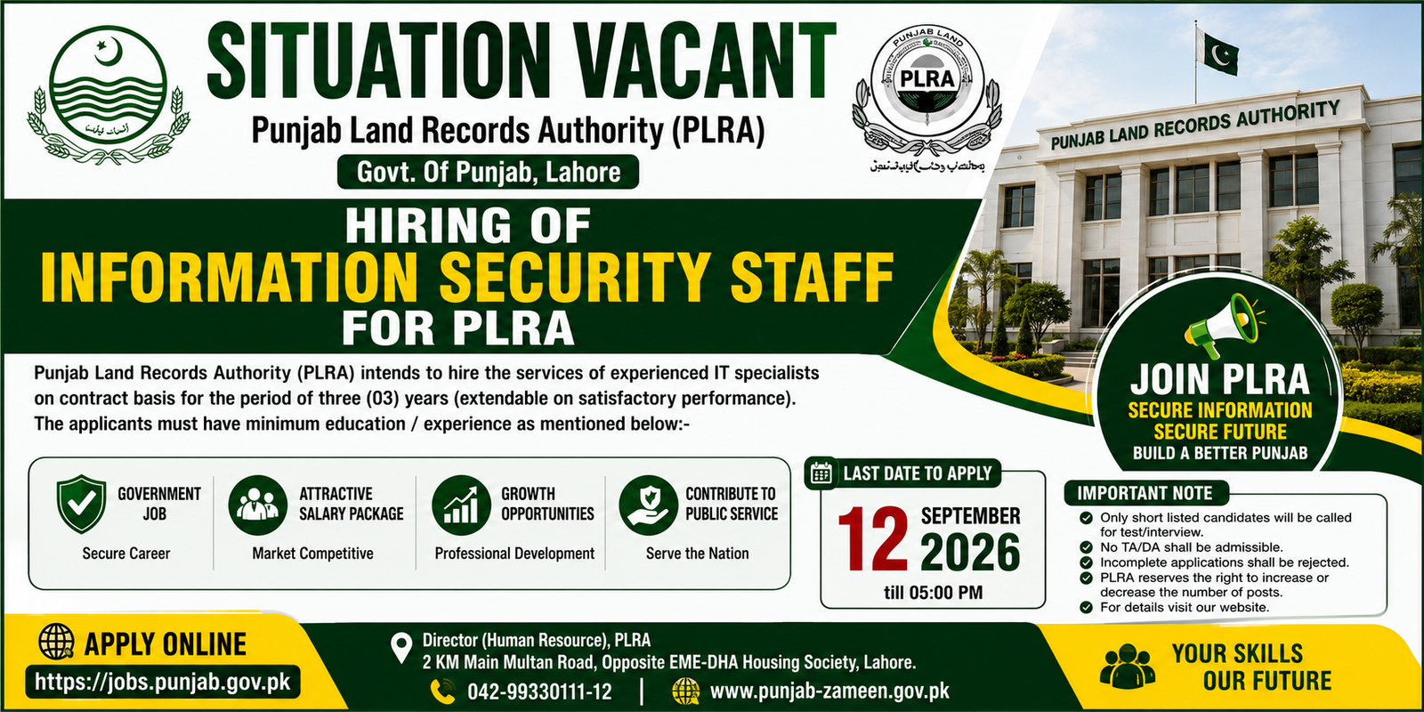 PLRA Lahore Jobs 2026 1