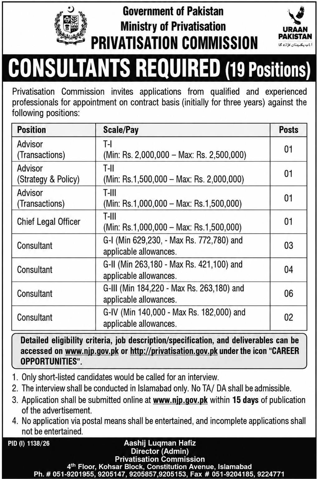 Privatisation Commission Jobs