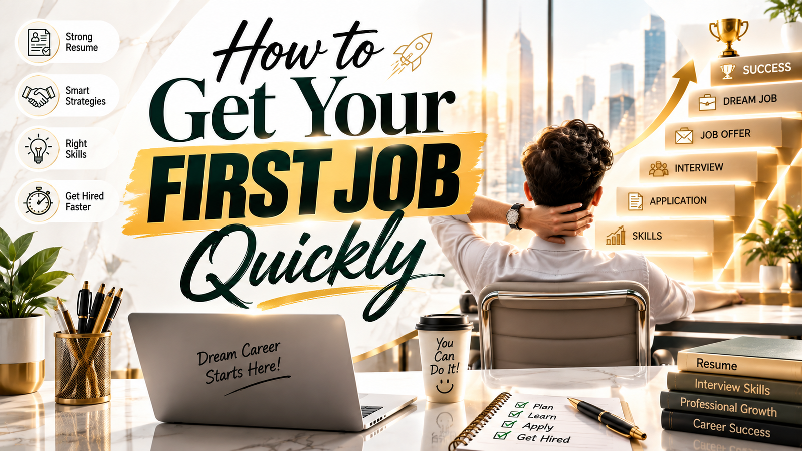 Job seeker reviewing an entry-level job application