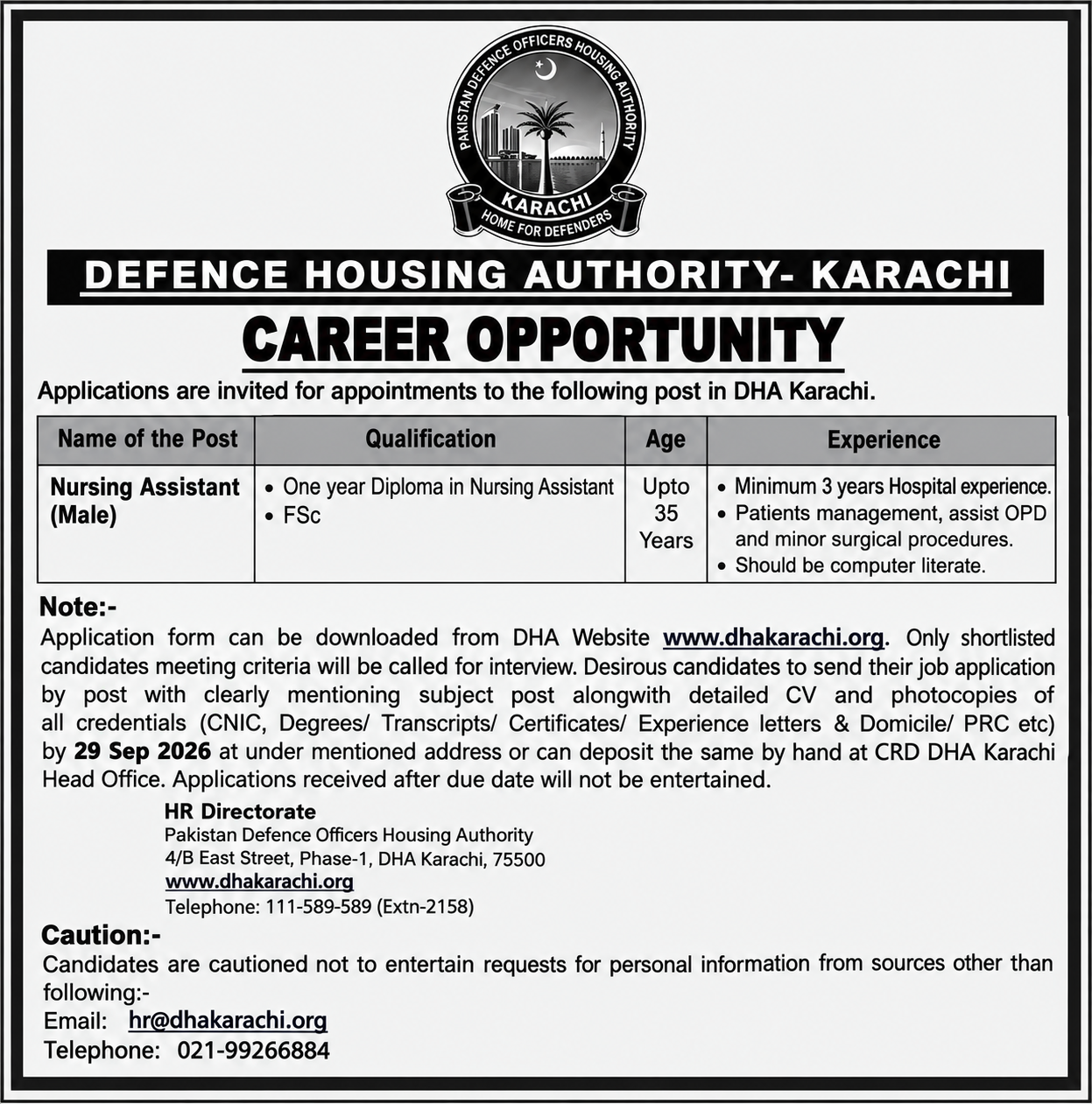 DHA Karachi Jobs 2026 1