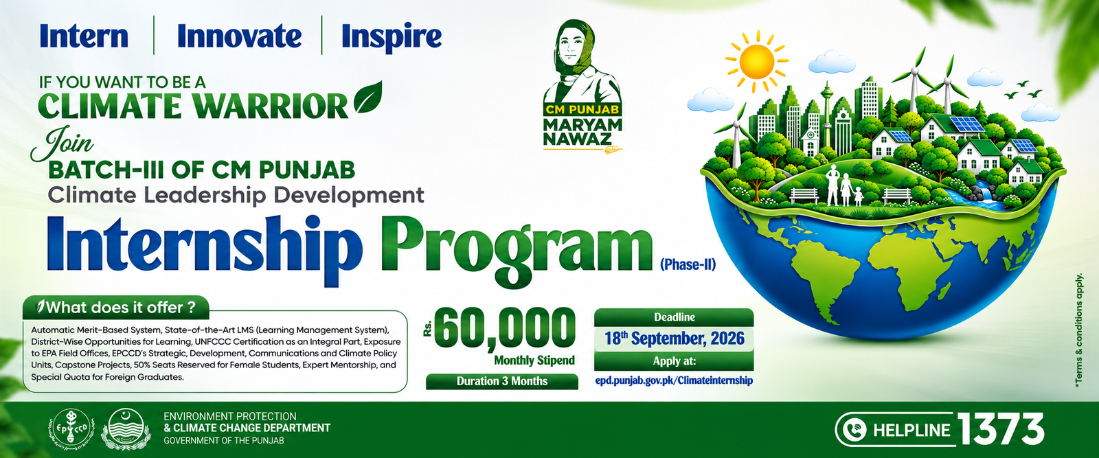 Environment Protection Department Internship 2026 advertisement