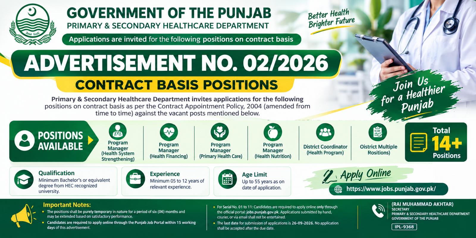 Office of Ombudsperson Lahore Jobs 2026