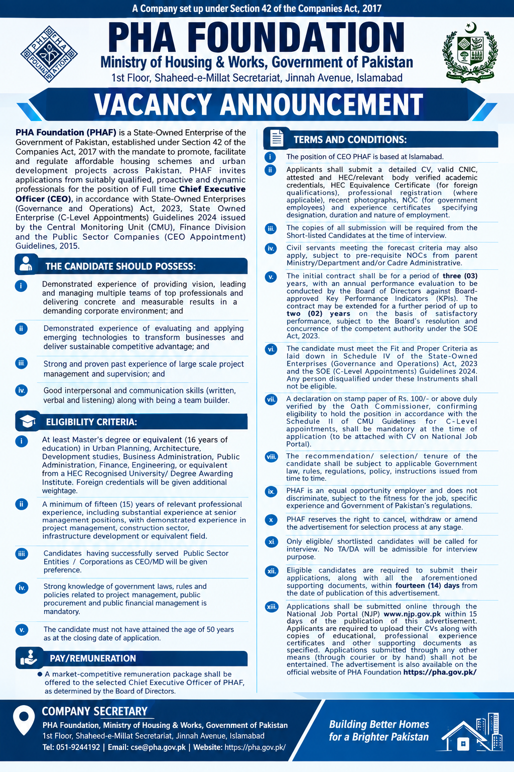 PHA Foundation Islamabad Jobs 2026 1