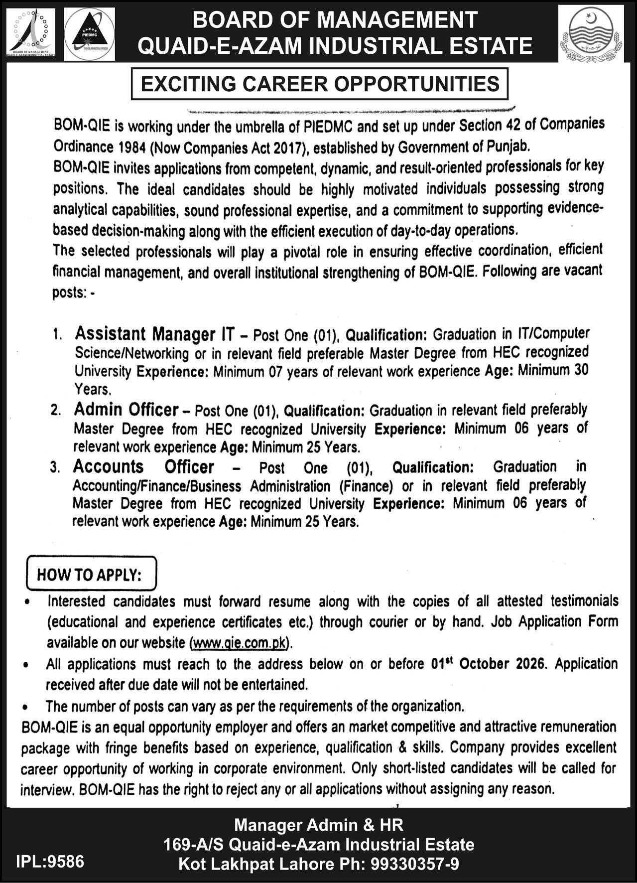 Quaid E Azam Industrial Estate Jobs