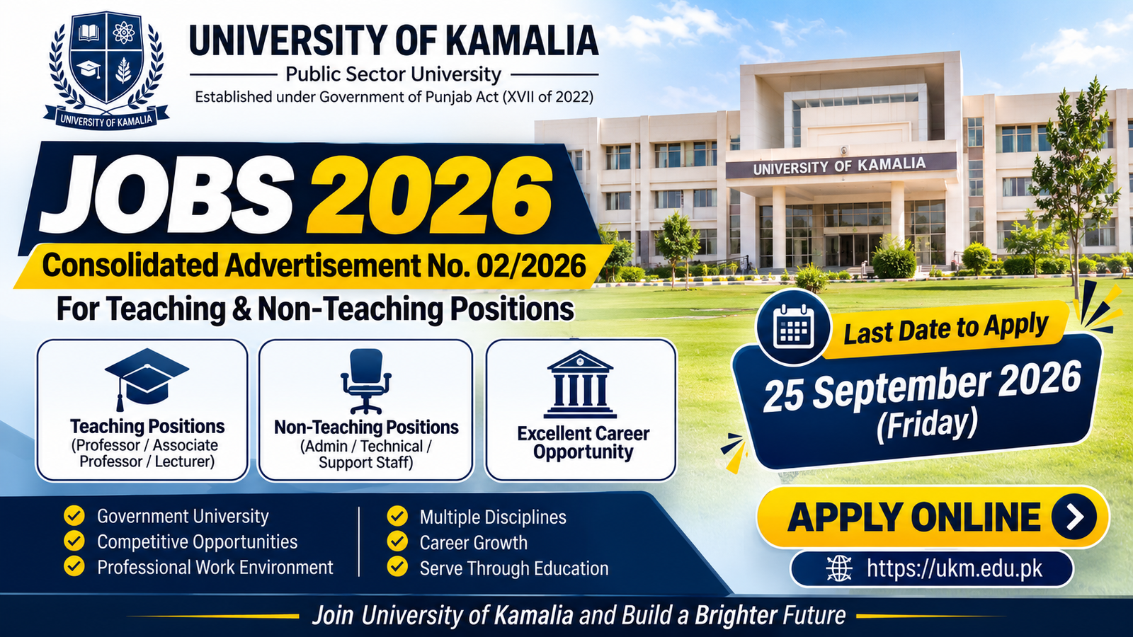 University of Kamalia Jobs 2026