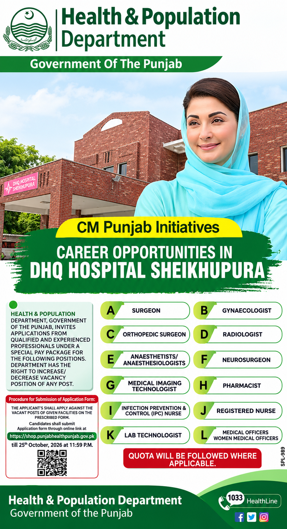 DHQ Hospital Jobs Lahore
