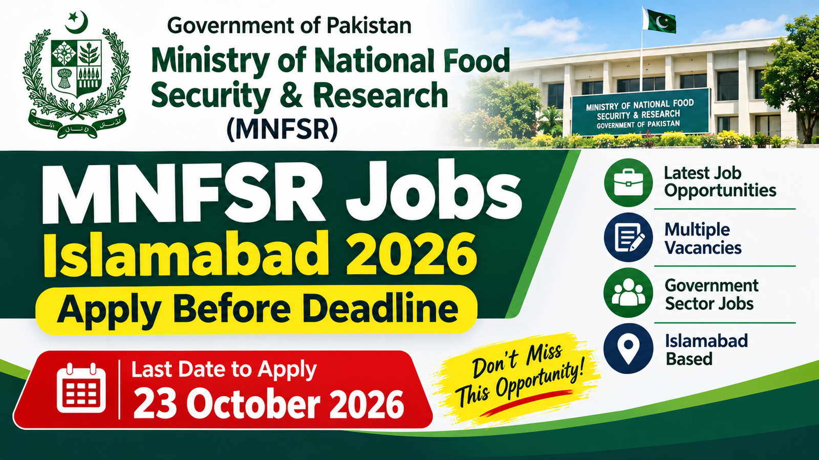 MNFSR Jobs Islamabad