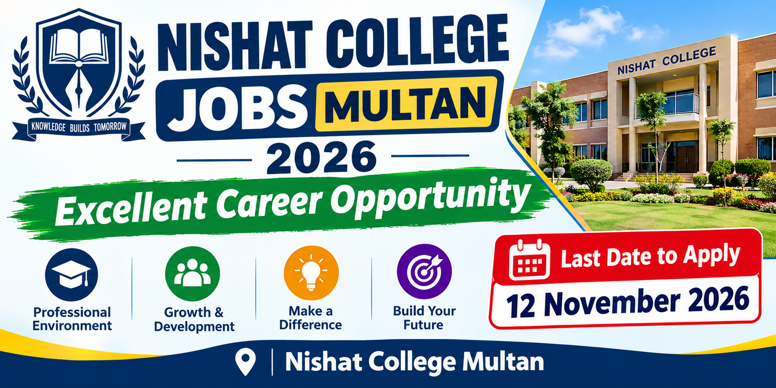 Nishat College Jobs Multan